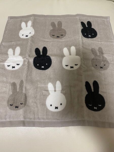 ミッフィー ハンドタオル グレー 34×35