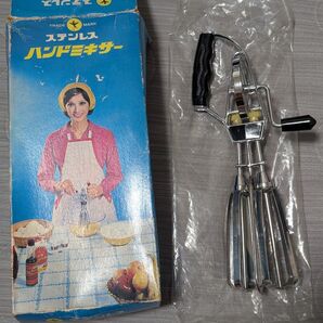 昭和レトロ 1970年代 CANARY ステンレスハンドミキサー 稼動良好品 キャナリー キッチンツール ビンテージ 希少品