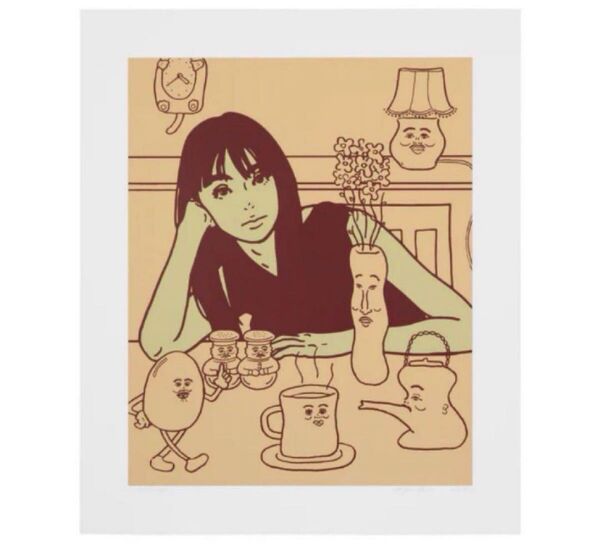 kyne キネ untitled 2023 beige ベージュ シルクスクリーン
