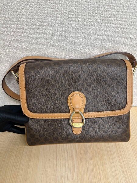CELINE セリーヌ ショルダーバッグ マカダム柄 ブラウン ヴィンテージ 美品