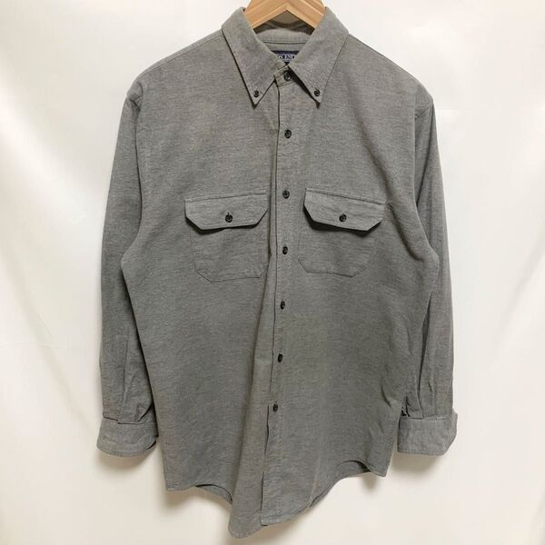 LANDS' END ランズエンド 長袖 ボタンダウン シャツ Mサイズ グレー