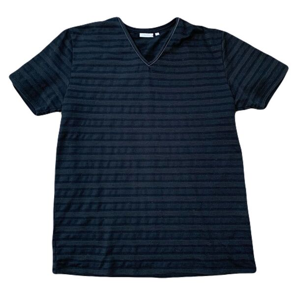 calvin klein カルバンクライン Vネック ボーダー Tシャツ XL