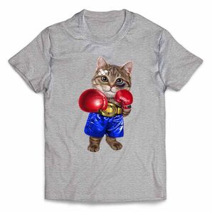 ボクシング 猫 ねこ チャンピオン 半袖 Tシャツ メンズ レディース キッズ プリント