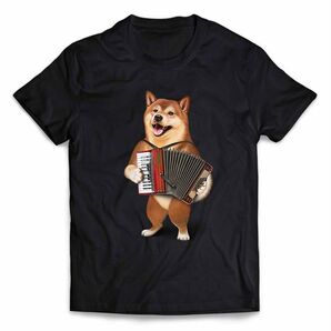 柴犬 しばいぬ アコーディオン 楽器 半袖 Tシャツ メンズ レディース キッズ プリント