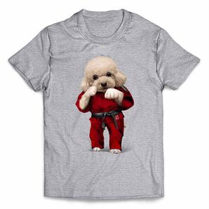アプリコット プードル 犬 いぬ 空手 柔道 赤 道着 合気道 武道 半袖 Tシャツ メンズ レディース キッズ プリント Tee