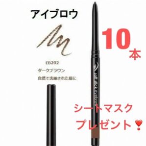 10本 ダークブラウン ソフトスティックアイブロウ 繰り出し式 削る手間なし まゆ墨 色付き&発色OK!人気のアイブロー エイボン