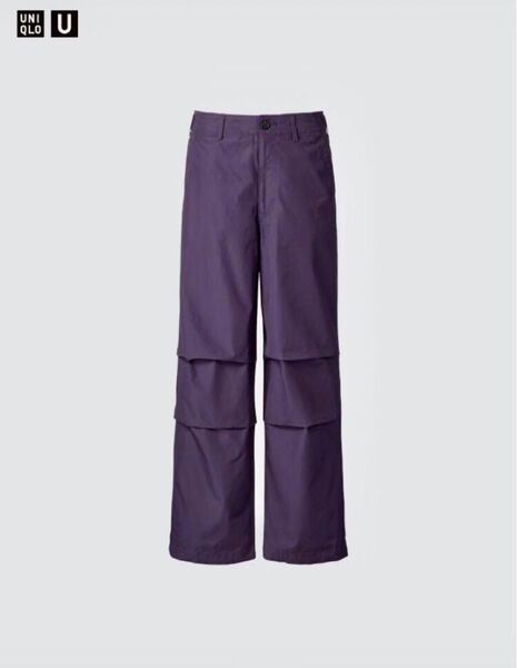 ユニクロU ワイドフィットパラシュートパンツ DARK PURPLE 完売色