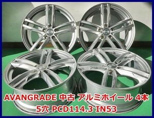 ★18インチ AVANGRADE 中古 社外 アルミホイール 4本 5穴 PCD114.3 IN53★