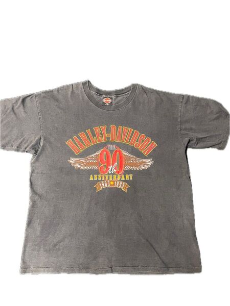 【1993年USA製ヴィンテージ】HARLEY-DAVIDSON 90周年記念Tシャツ シングルステッチ