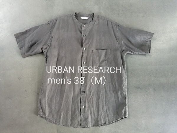 URBAN RESEARCH アーバンリサーチ 半袖シャツ 麻100% メンズ38(M)オーバーサイズ チャコールグレー