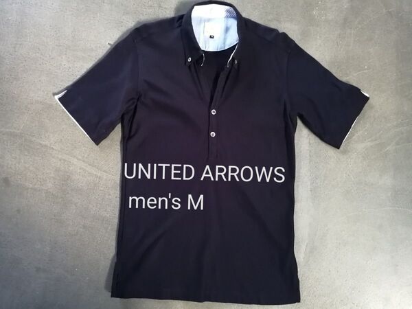 UNITED ARROWS ユナイテッドアローズ 半袖ポロシャツ メンズM ネイビー スキッパーシャツ