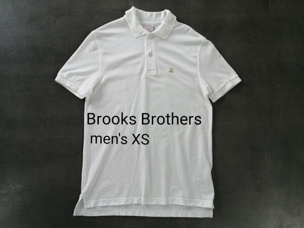 Brooks Brothers ブルックスブラザーズ 半袖ポロシャツ メンズXS(M位) 白 鹿の子
