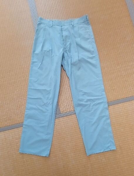 夏用 作業着パンツ 黄緑 W85表示(実寸約40)