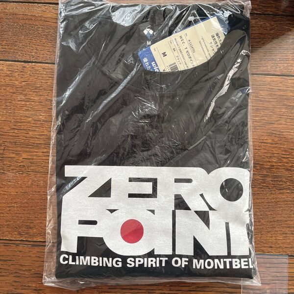 新品未開封 モンベル mont-bell WIC.T ゼロポイントロゴ #0 Tシャツ ブラック(BK) M