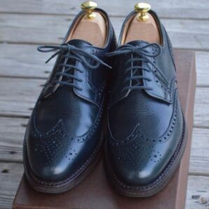 美品 CROCKETT&JONES カントリーシューズ 6.5E ネイビー ブルックスブラザーズ