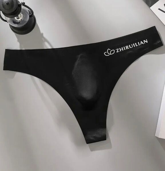 黒Lサイズ メンズビキニパンツ スポーツアンダーウェア セクシーシームレスパンツ
