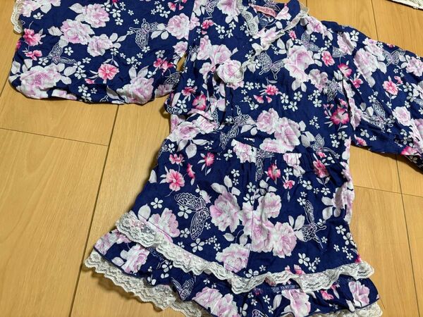 女の子ベビー 子供服 浴衣ドレス 甚平100
