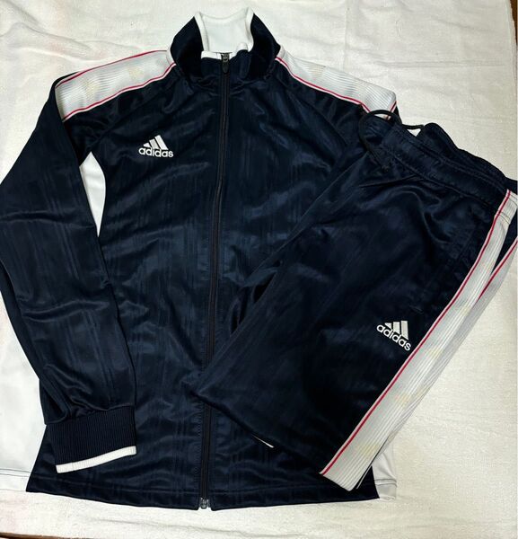 adidas アディダス ジャージ上下セット スポーツウェア Lサイズ ネイビー