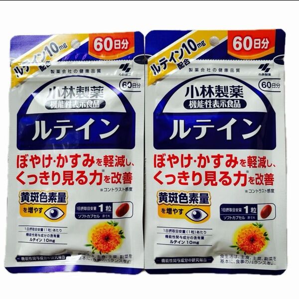 小林製薬 ルテイン・60日分・2袋・賞味期限・2026 12