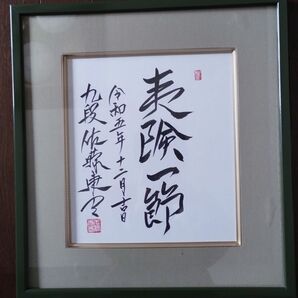 将棋 棋士 直筆揮毫色紙 額入 佐藤康光九段