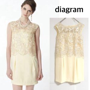 【極美品】 定価¥52,800円 diagram パーティードレス フラワーレースワンピース 結婚式