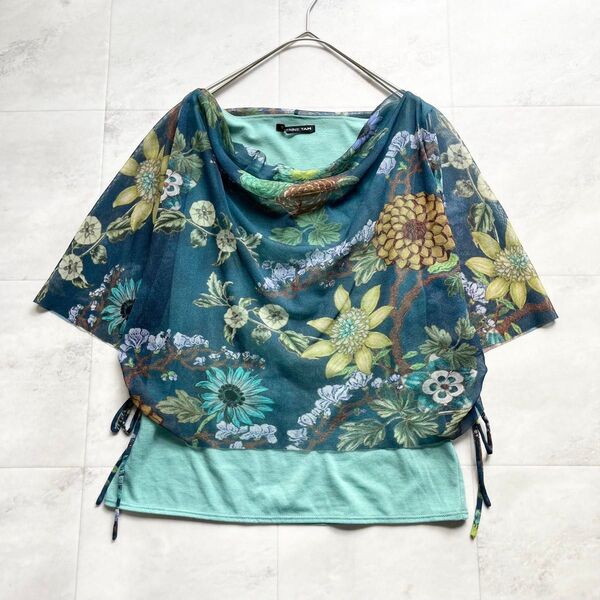 VIVIENNE TAM*パワーネット*裏地付き*ブラウス*花柄*ドロスト*S