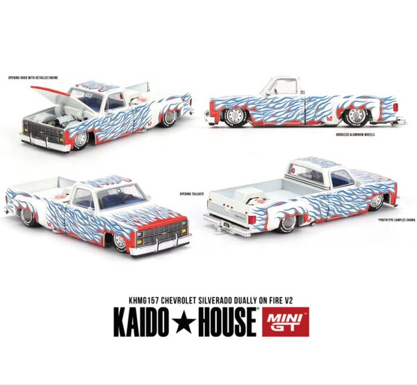 1/64 KAIDO HOUSE MINI GT シボレー シルバラード デューリー ファイヤー V2 KHMG157 ミニカー