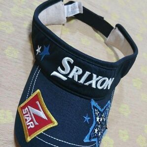 SRIXON レディース サンバイザー 黒 ロゴ 刺繍 ゴルフ