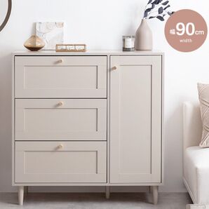 【新品 送料無料】 キャビネット 幅90cm チェスト リビング収納 収納家具 サイドボード 引き出し収納 タンス 整理棚 収納