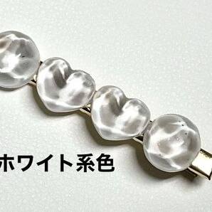 水面 ヘアクリップ ハンドメイド ホワイト系 レジン ヘアアクセサリー 6cm金具