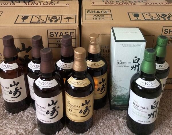 サントリー シングルモルトウイスキー 700ml 山崎 12年 ノンビンテージ 白州 計 9本