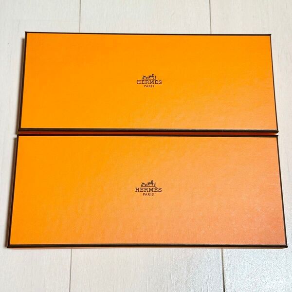 エルメス HERMES 空箱 2個まとめて 013 オレンジボックス 小物 BOX 空き箱 ロデオ ペガサス チャーム 2024