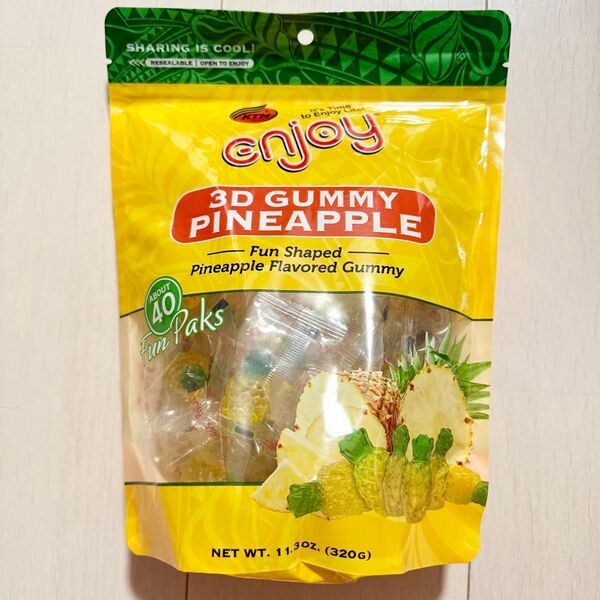 【小分け】エンジョイ 3Dグミ パイナップル 20個 ハワイ 完売 レア enjoy Gummy Pinepple お味見