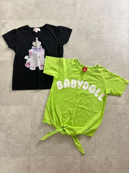 140cm BABYDOLL 半袖Tシャツ 2枚セット 女の子 小学生