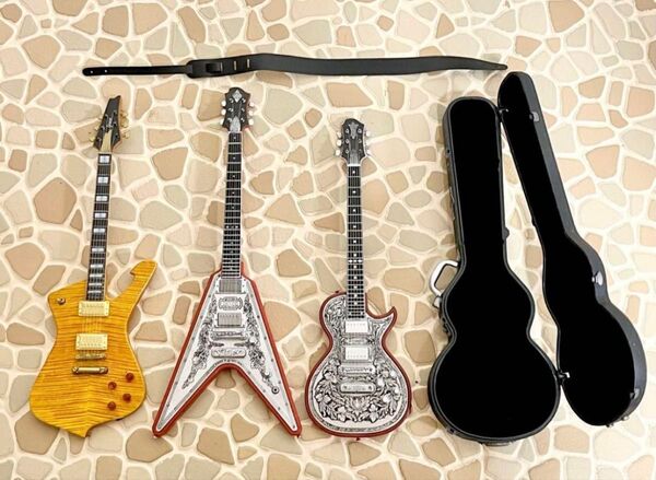 ギターレジェンド ゼマイティス&グレコ ★ ギターフィギュア ギターケース 模型 ギター ミニチュア フィギュア エレキギター