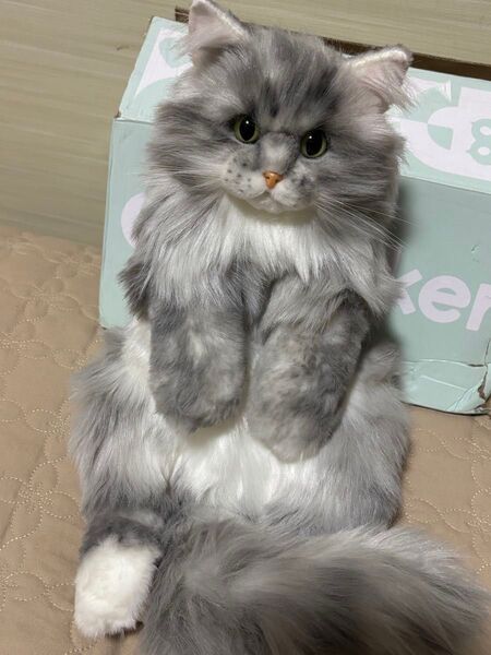 Chongker 猫ぬいぐるみ 本物そっくり リアルな猫型リュック 手作りオーダー品 紐は取り外し可能 リアル猫ぬいぐるみリュック