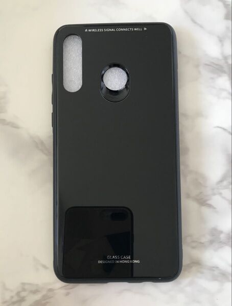 シンプル&可愛い耐衝撃背面9Hガラスケース HUAWEIP30Lite ブラック 黒