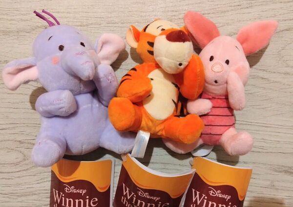 ディズニー くまのプーさんマスコット きょとん顔 ランピー ティガー ピグレット 3種セット