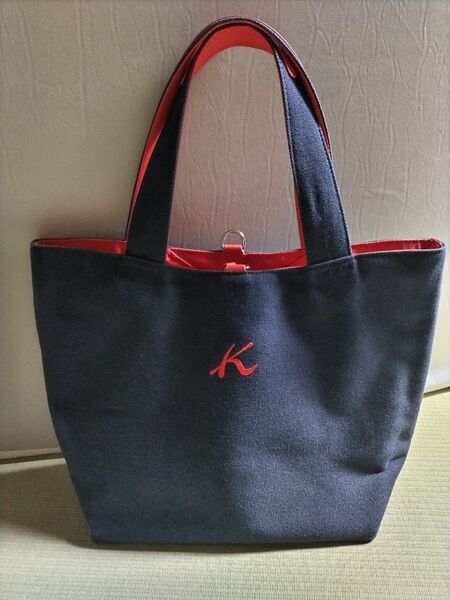 【美品】キタムラ トートバッグ Kitamura キャンバス リバーシブル ネイビー
