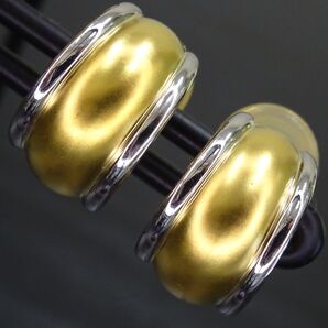 18金 K18 ゴールド 750プラチナ pt コンビ デザインイヤリング