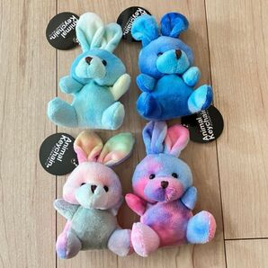 アニマルキーチェーン キーチェーン ぬいぐるみ マスコット ウサギ 4色セット