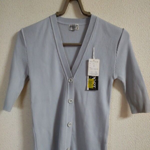 ◎未使用タグ付き◎ELPORT◎エルポート カーデガン グレー半袖 サイズM