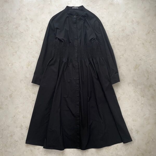 theory luxe セオリーリュクス Tech Poplin Elita 2024AW バンドカラーシャツワンピース 長袖 M