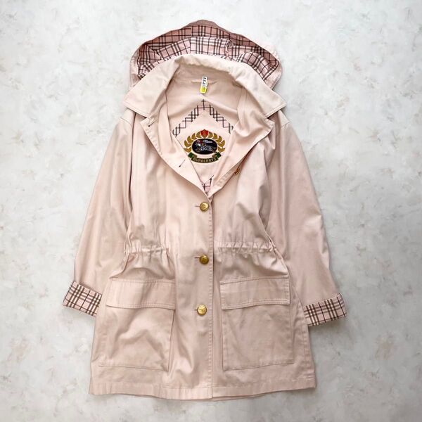 SSR希少 Burberry's バーバリーズ ブルゾン ジャケット ライトアウター ピンク ノバチェック ヴィンテージ L 40
