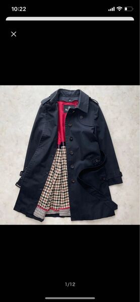 Aquascutum アクアスキュータム トレンチコート ライナー付き スプリングコート ライトアウター ベルト付き 2way M