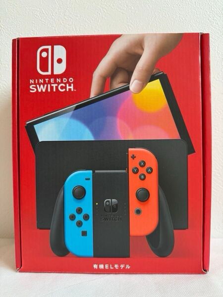 Nintendo Switch 有機ELモデル ネオンブルー ネオンレッド microSD128GB+保護ガラスフィルム貼付済