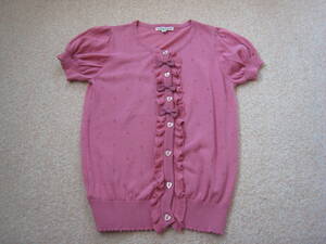 any FAM KIDS cardigan short sleeves new goods unused pink 140