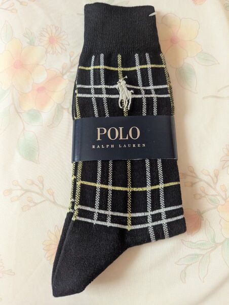 新品未使用●POLO RALPH LAURENラルフローレン●紳士靴下ソックス●25〜27cm●ネイビー●ナイガイ製