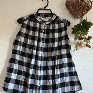 サンバレー sunvalley ノースリーブ ブロックチェックシャツ