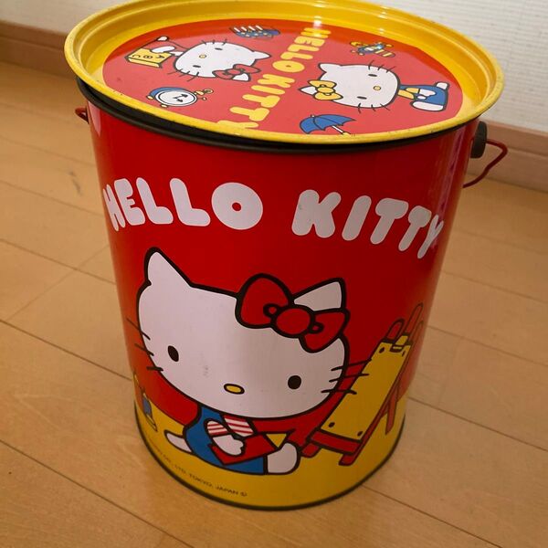超レア ハローキティ ブリキ缶 小物入れバケツ